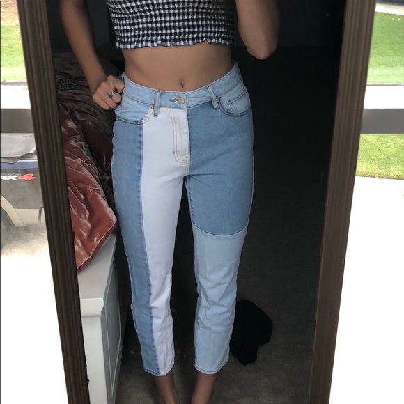 pacsun hopper patch denim mom shorts